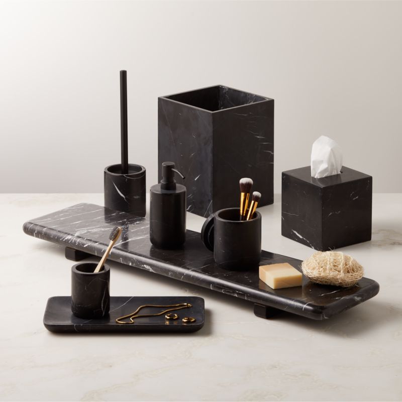 Nexus Black Marble Vanity Tray + Reviews CB2