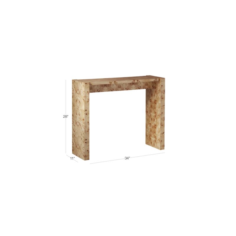 Niche 34" Neutral Burl Wood Console Table + Reviews CB2