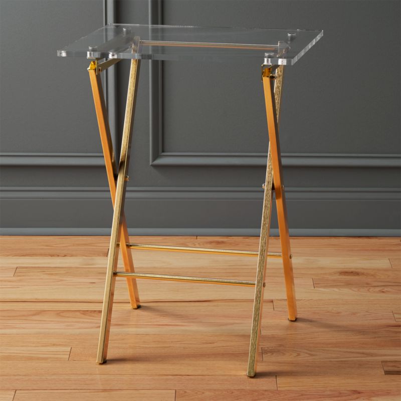 Novo Acrylic Modern Folding Table + Reviews CB2