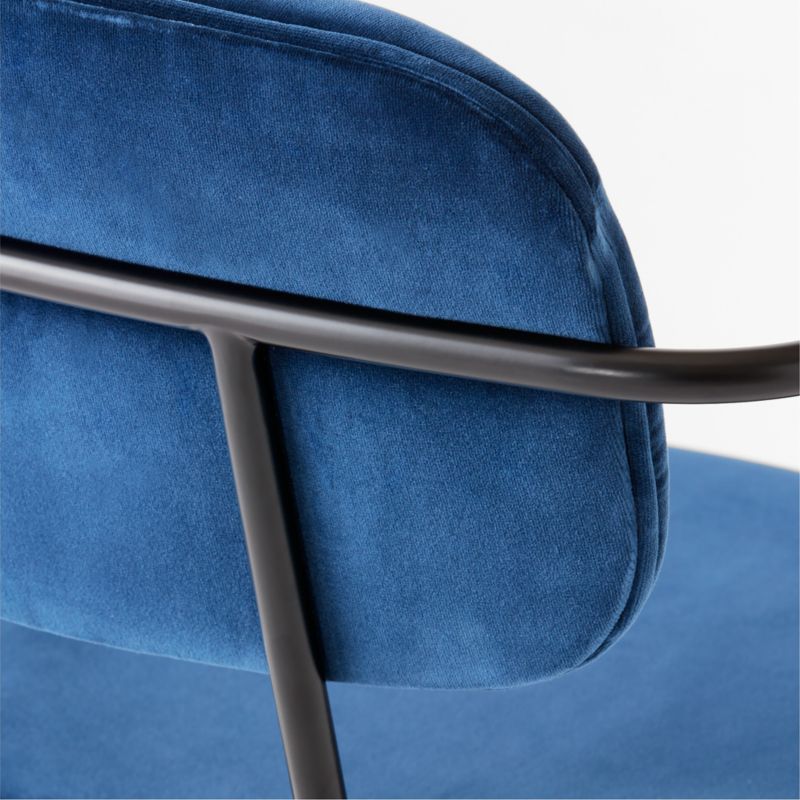 Nyle Modern Navy Blue Velvet Office Chair + Reviews CB2