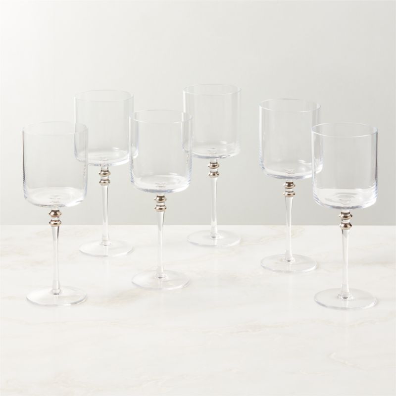 Olivia Clear White Wine Glasses Set of 6 CB2