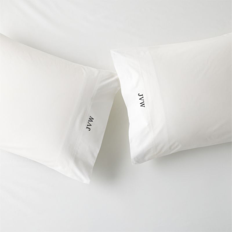 Organic Cotton Percale 400 Thread Count White King Pillowcases Set of 2