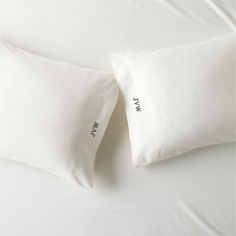 Organic Cotton Sateen 520 Thread Count Ivory Standard Pillowcases Set
