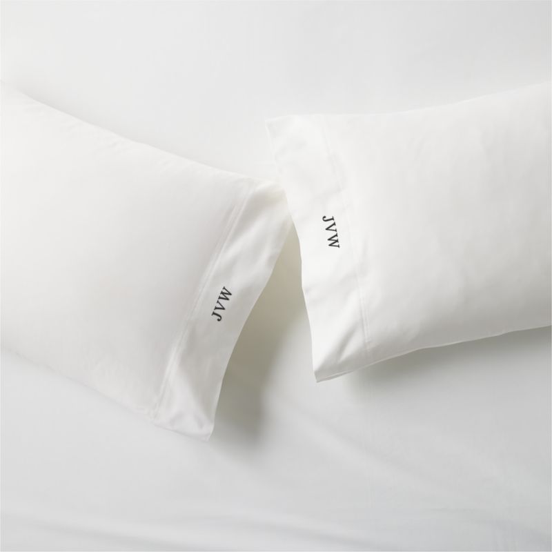 Organic Cotton Sateen 520 Thread Count White Standard Pillowcases Set