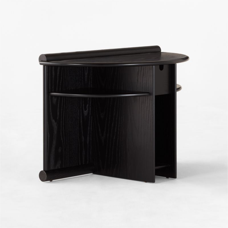 Osoppo Black Ebonized Ash Wood Nightstand by Gianfranco Frattini