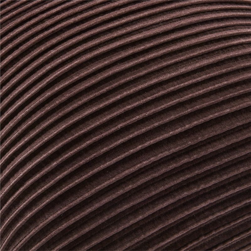 Paola Pleated Dark Brown Velvet Throw Pillow with DownAlternative