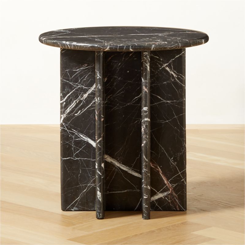 Pasar Modern Round Black Marble Side Table + Reviews CB2 Canada