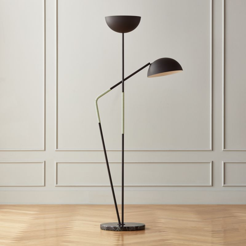 Pavo Black Marble Double Floor Lamp CB2 Canada