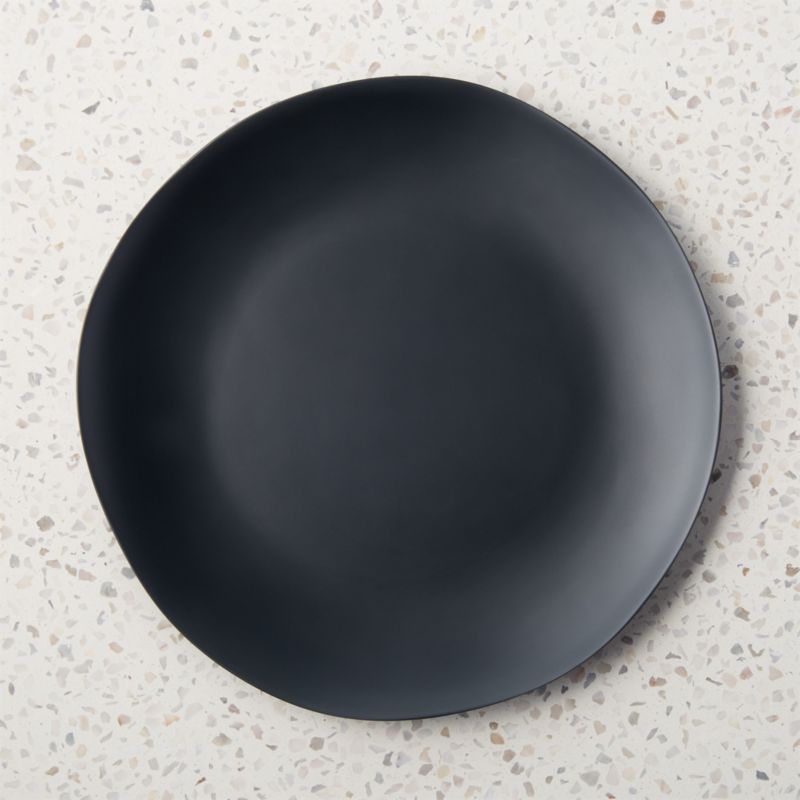 Pebble Modern Matte Black Melamine Dinner Plate + Reviews CB2 Canada