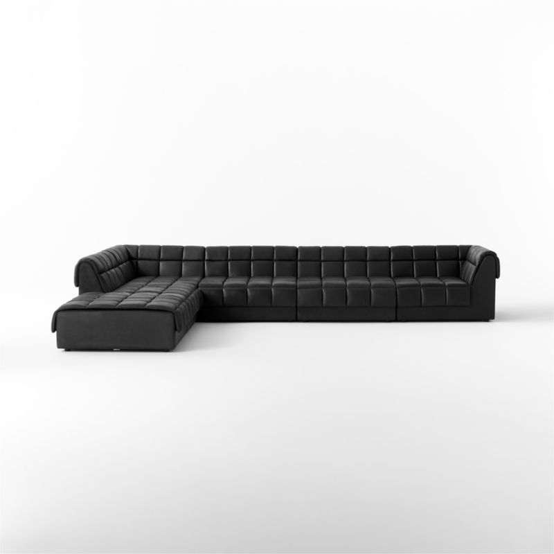 Pezzo 6Piece Leather Sectional Sofa with Right Arm Bello Grey CB2 Canada