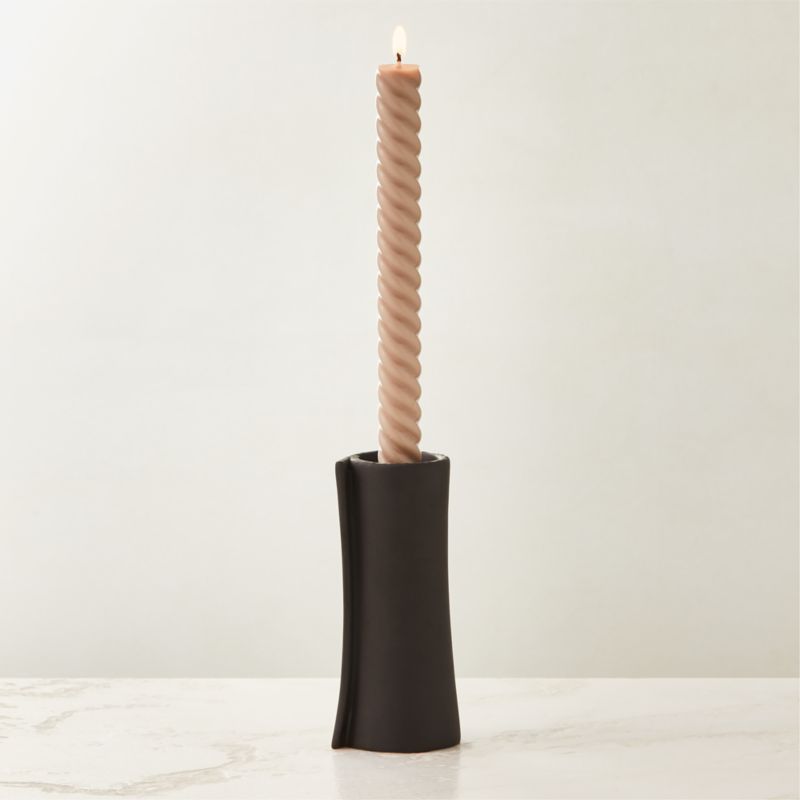 Philo Grey Clay Taper Candle Holder CB2