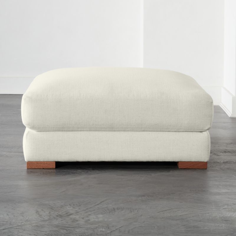 Piazza Ottoman with White Oak Legs + Reviews CB2