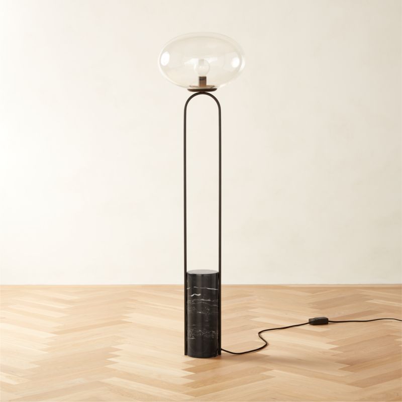 Polo Modern Black Marble Floor Lamp + Reviews CB2 Canada