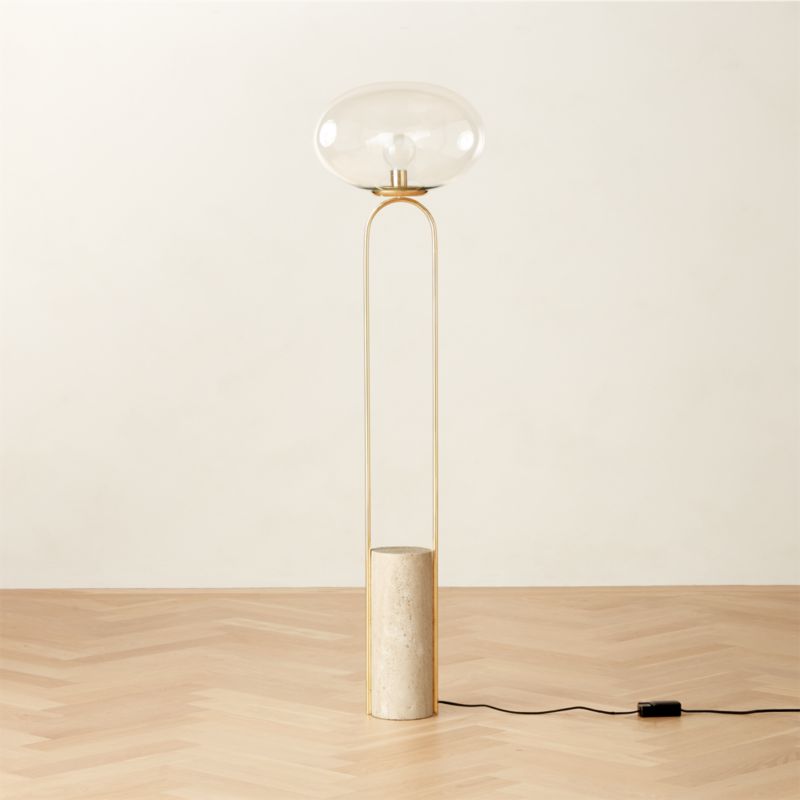 Polo Travertine Floor Lamp CB2