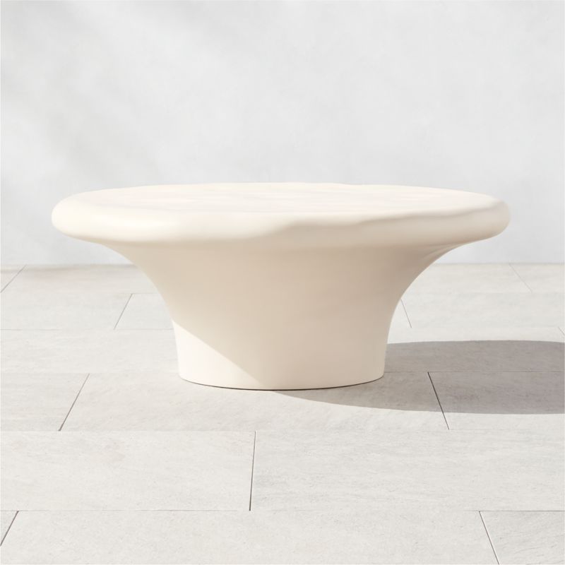 Pompeo Modern White Outdoor Coffee Table Small + Reviews CB2 Canada