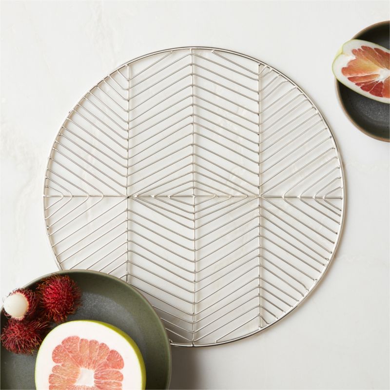Register Modern Round Metal Placemat + Reviews CB2