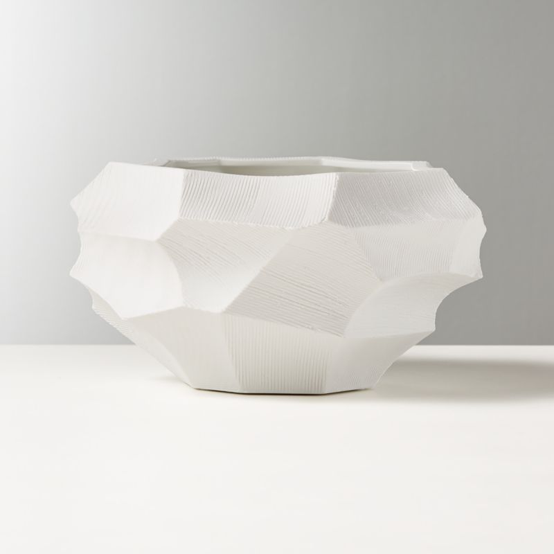 Renata Modern White Porcelain Indoor Planter Small + Reviews CB2