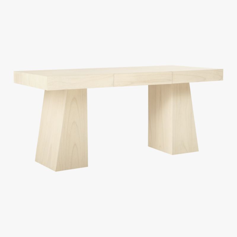 Ridge Modern Bleached Oak Desk with Drawer + Reviews CB2 Canada