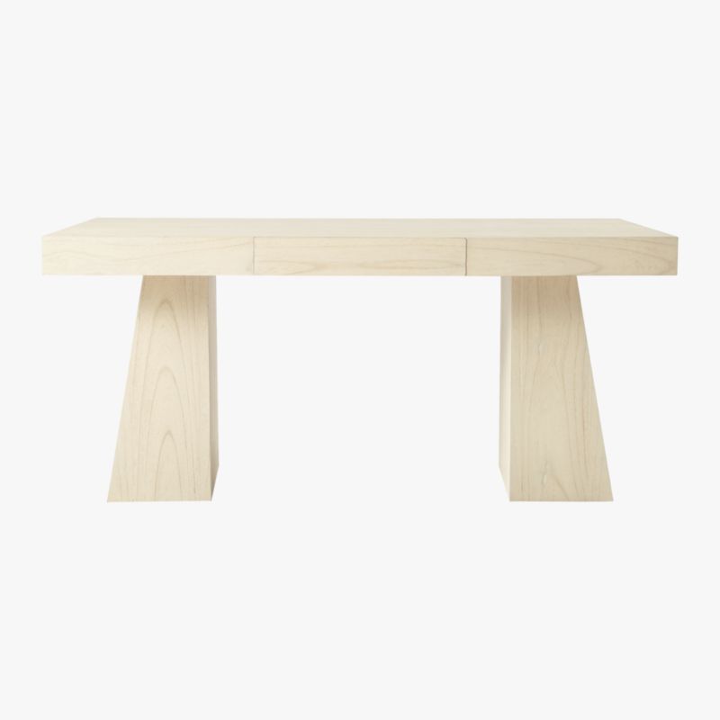 Ridge Modern Bleached Oak Desk with Drawer + Reviews CB2 Canada