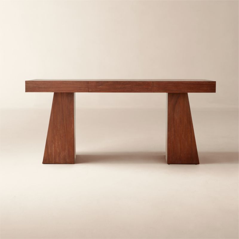 Ridge Modern Cerused Acacia Wood Desk with Drawer + Reviews CB2 Canada