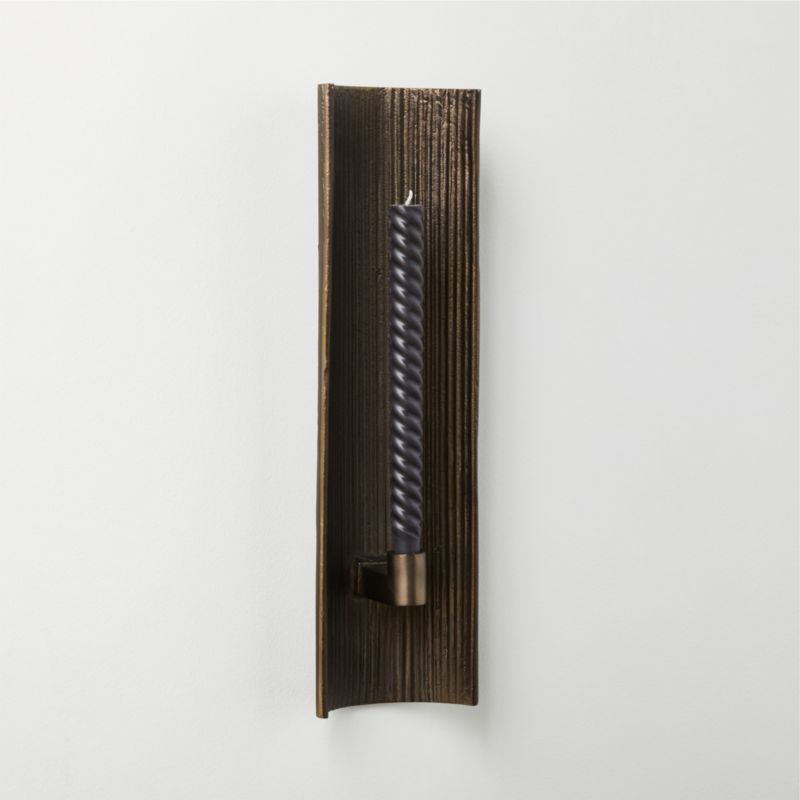 Ripple Bronze Modern Wall Sconce Taper Candle Holder + Reviews CB2 Canada