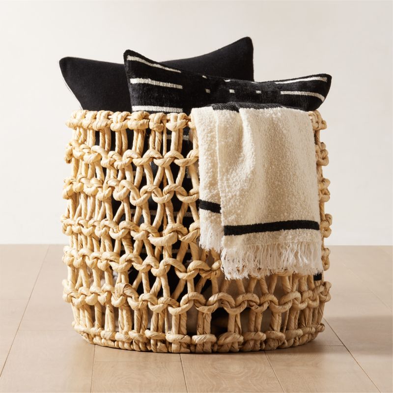 Kalum Woven Bleached Storage Basket Large + Reviews CB2