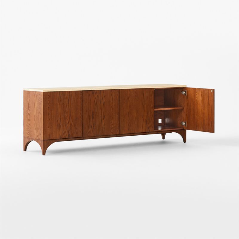 Roane 80" Oak Wood Media Console + Reviews CB2
