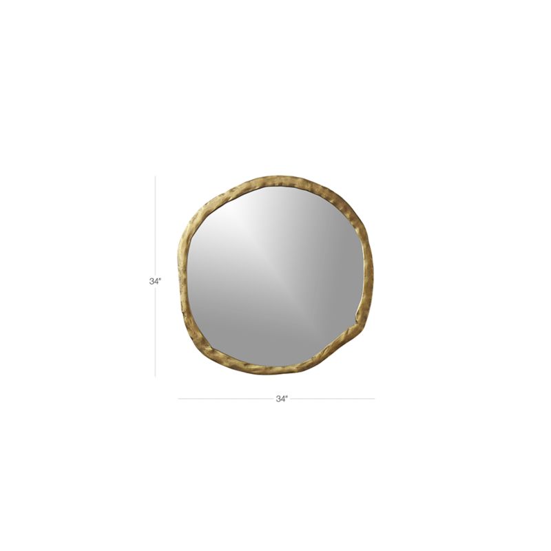 Abel Brass Round Wall Mirror 34" + Reviews CB2 Canada