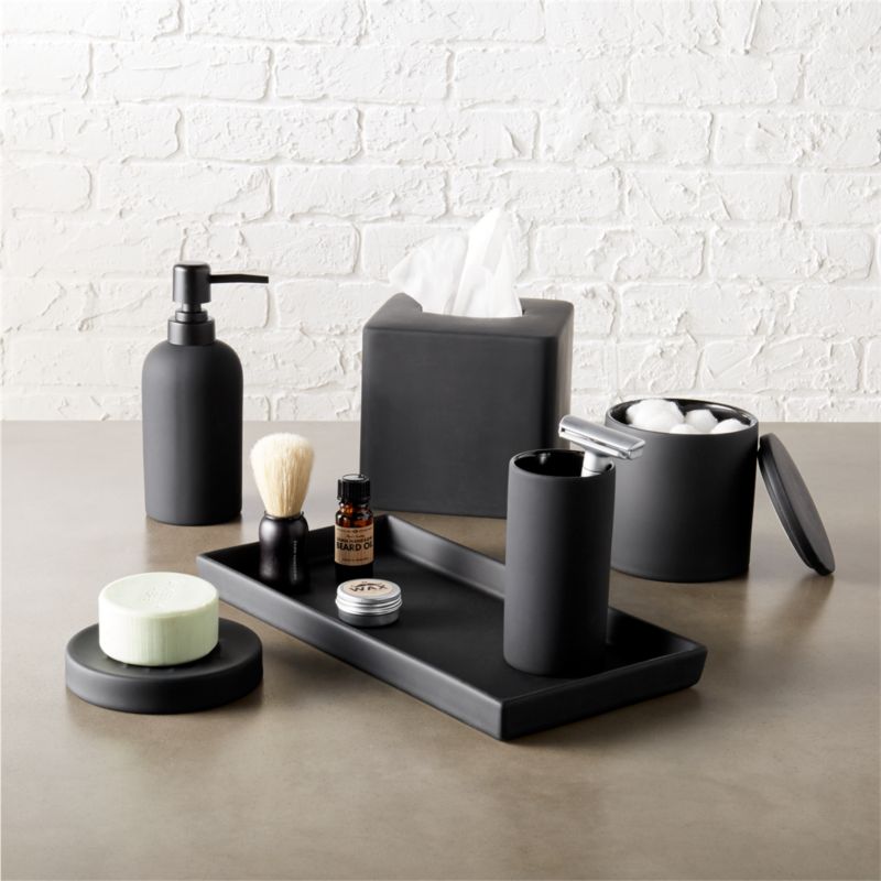 Rubber Coated Black Bath Countertop Accessories CB2