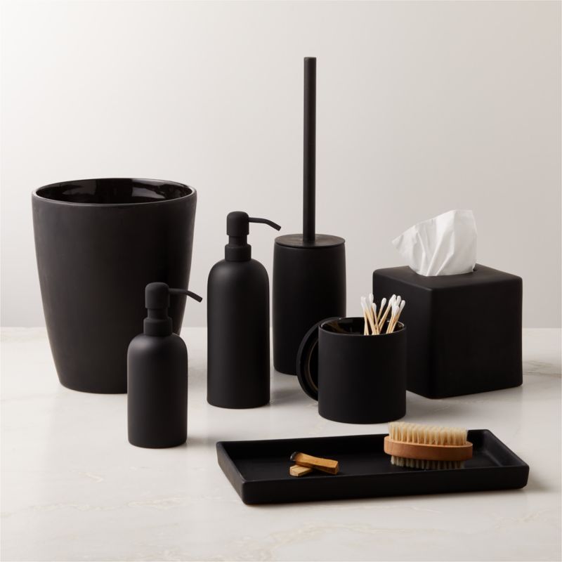 Rubber Coated Modern Black Bath Accessories CB2 Canada