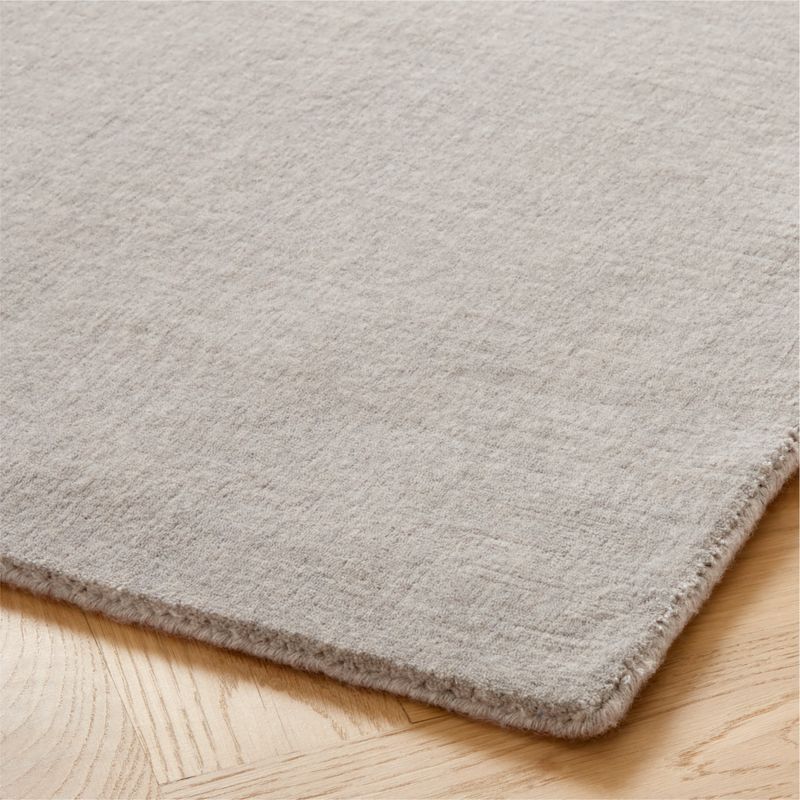 Ruena Handloomed Light Grey New Zealand Wool Area Rug 8'x10' + Reviews