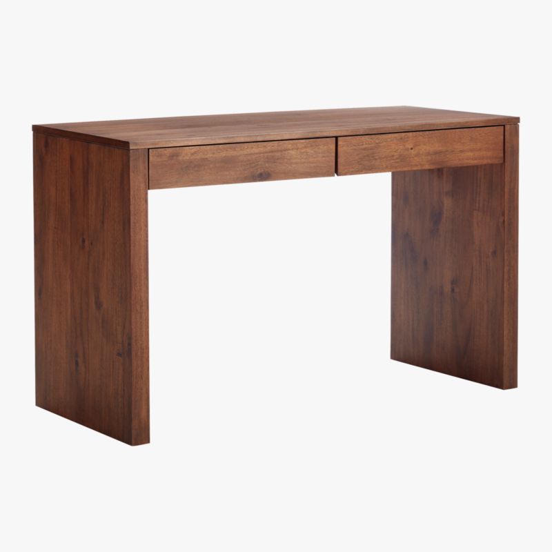 Runway Modern 2Drawer Acacia Wood Desk + Reviews CB2