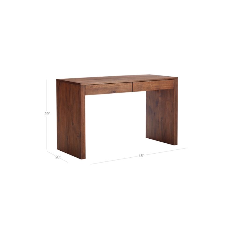 Runway Modern 2Drawer Acacia Wood Desk + Reviews CB2 Canada