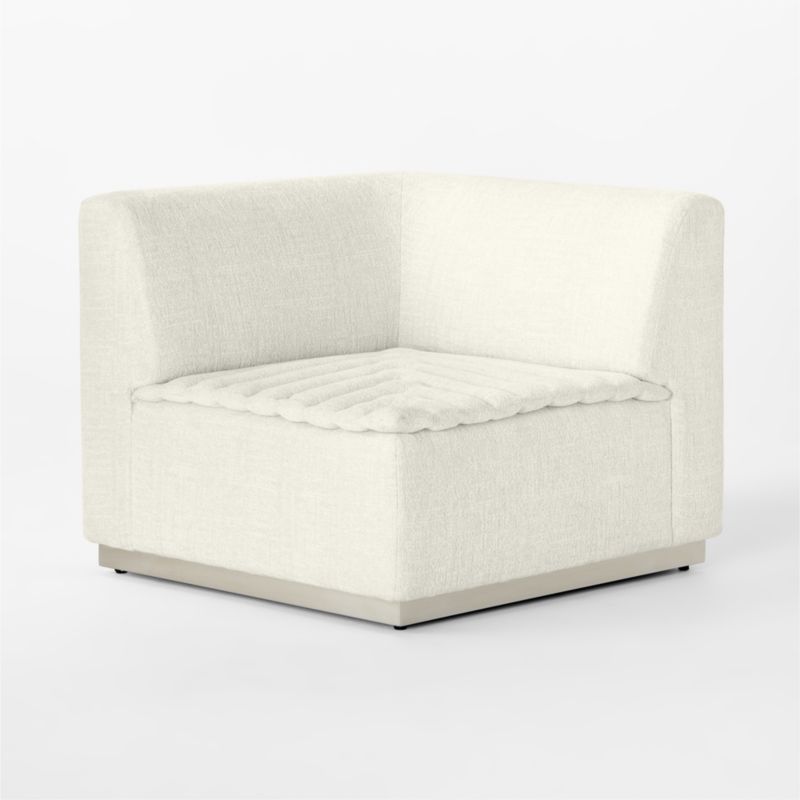 Salon Ivory Chenille Corner Chair