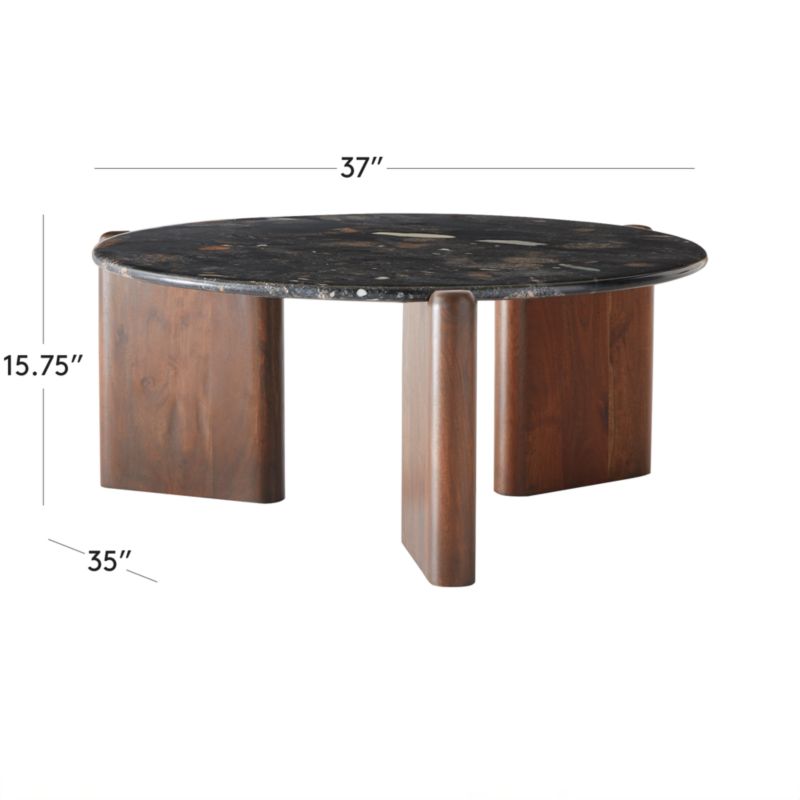 Santoro Round Black Marble Coffee Table + Reviews CB2