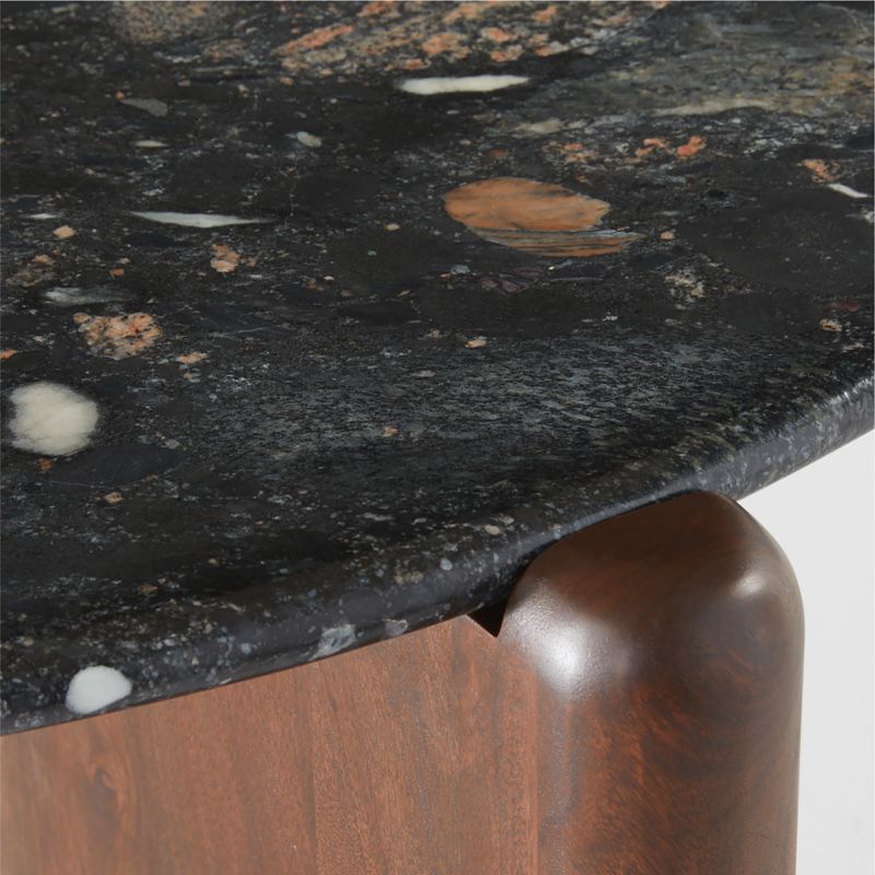 Santoro Round Black Marble Coffee Table + Reviews CB2