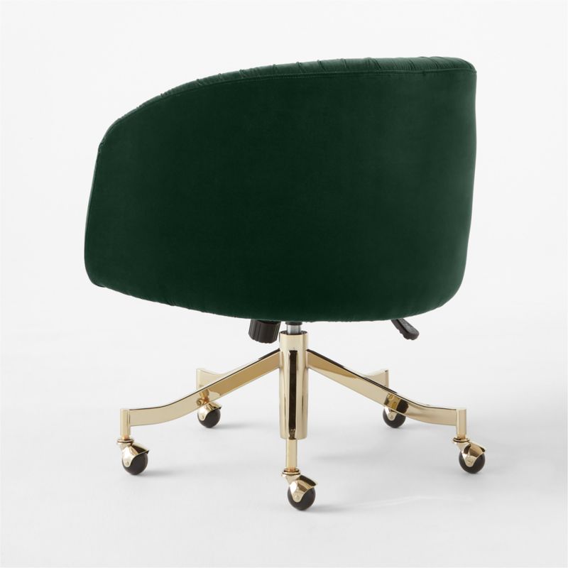 Saroy Teal Velvet Office Chair + Reviews CB2