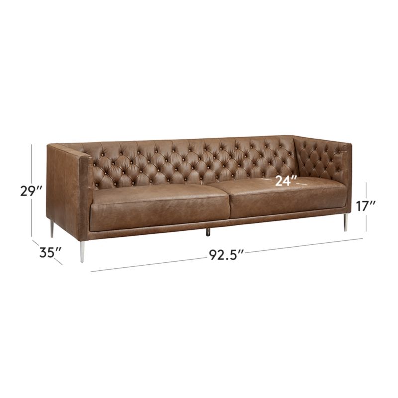 Savile Leather Tufted Modern Sofa + Reviews CB2