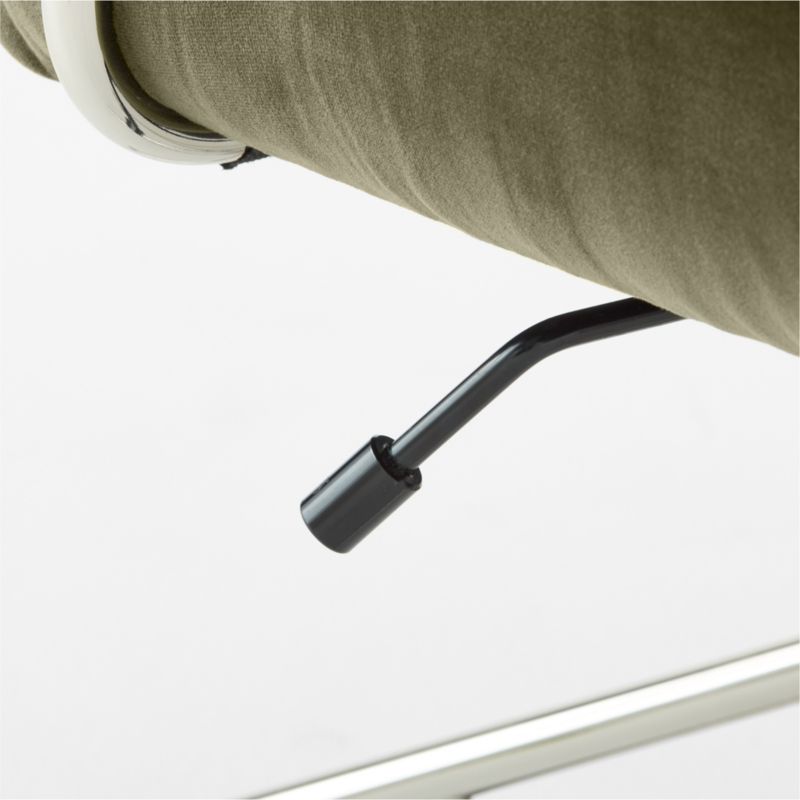 Saviti Modern Olive Velvet Desk Chair + Reviews CB2
