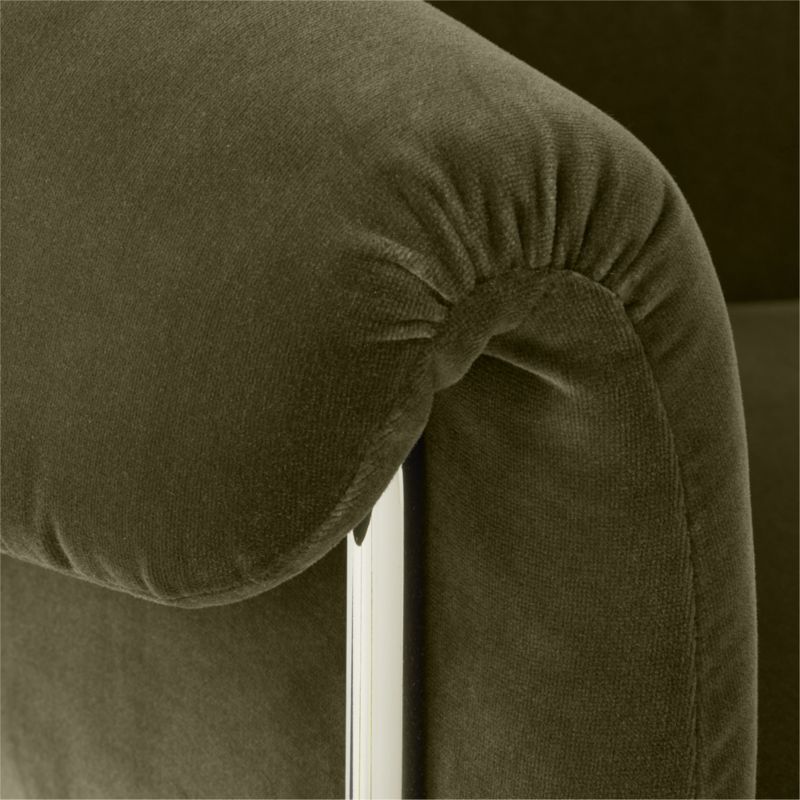 Saviti Modern Olive Velvet Desk Chair + Reviews CB2