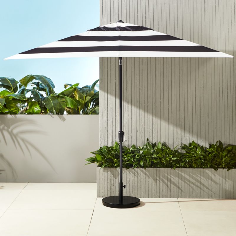 shadow rectangular black and white stripe umbrella with base + Reviews
