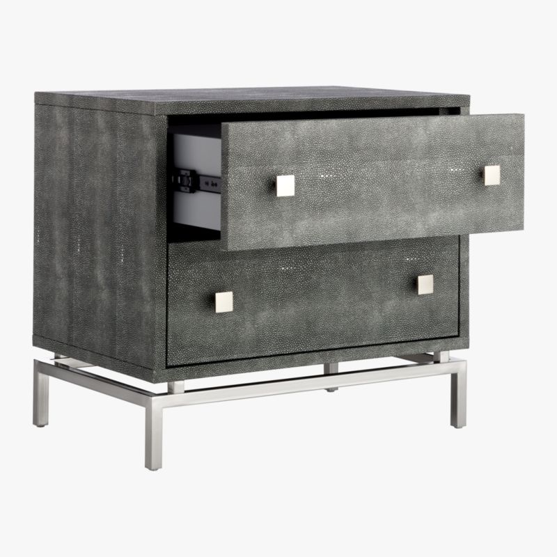 2Drawer Grey Shagreen Nightstand + Reviews CB2 Canada