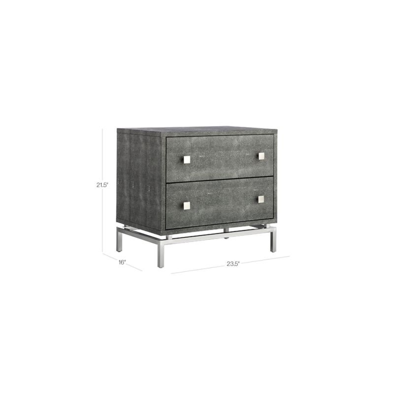 2Drawer Grey Shagreen Nightstand + Reviews CB2 Canada
