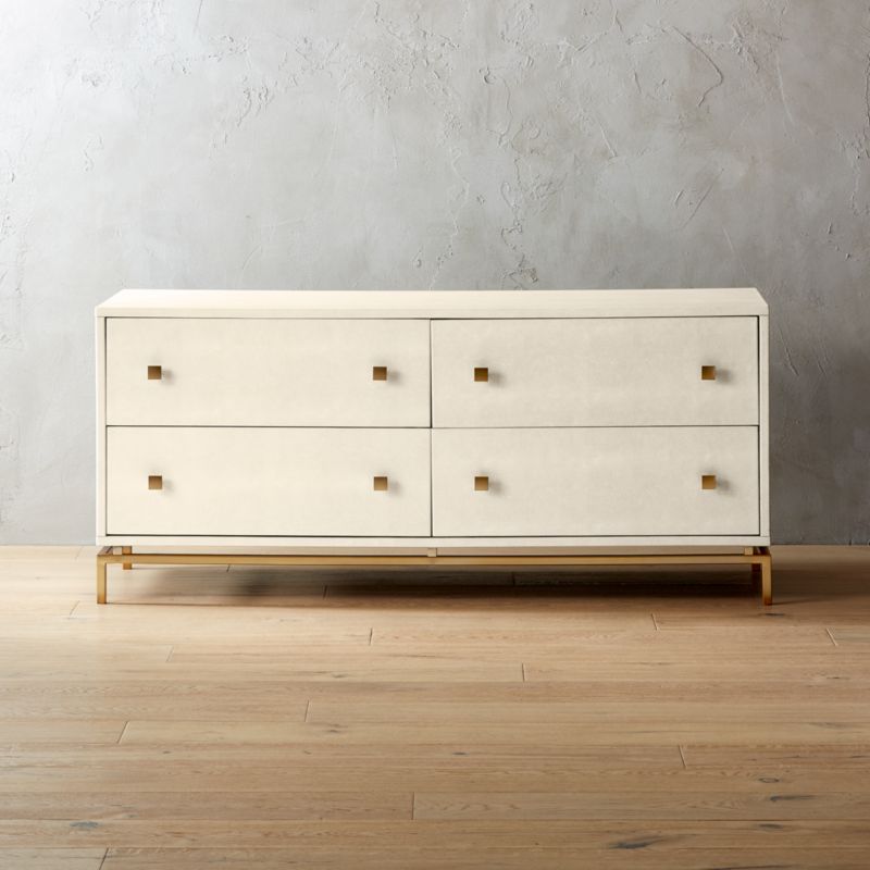Ivory Shagreen Embossed Low Dresser + Reviews CB2 Canada