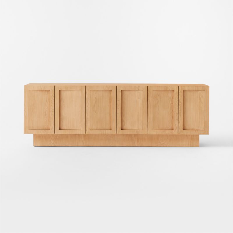 Shutter 84" Oak Wood Media Console CB2