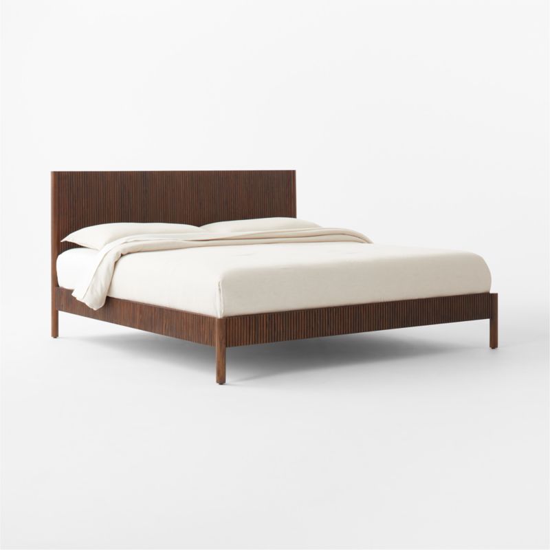 Siro Dark Mindi Wood King Bed + Reviews CB2 Canada