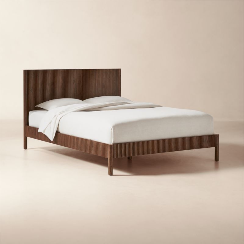Siro Dark Mindi Wood Queen Bed + Reviews CB2 Canada