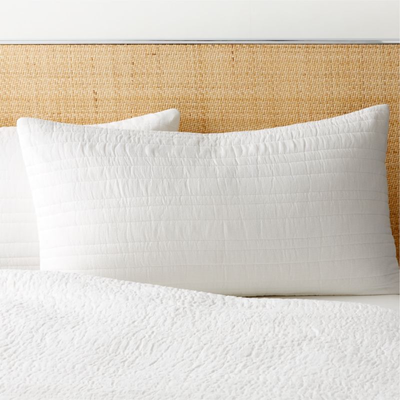 Siza Organic Cotton Warm White King Pillow Shams Set of 2 CB2