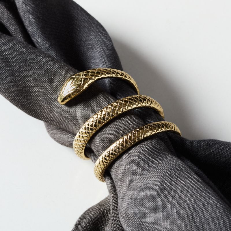 Slink Gold Napkin Rings Set of 8 + Reviews CB2 Canada
