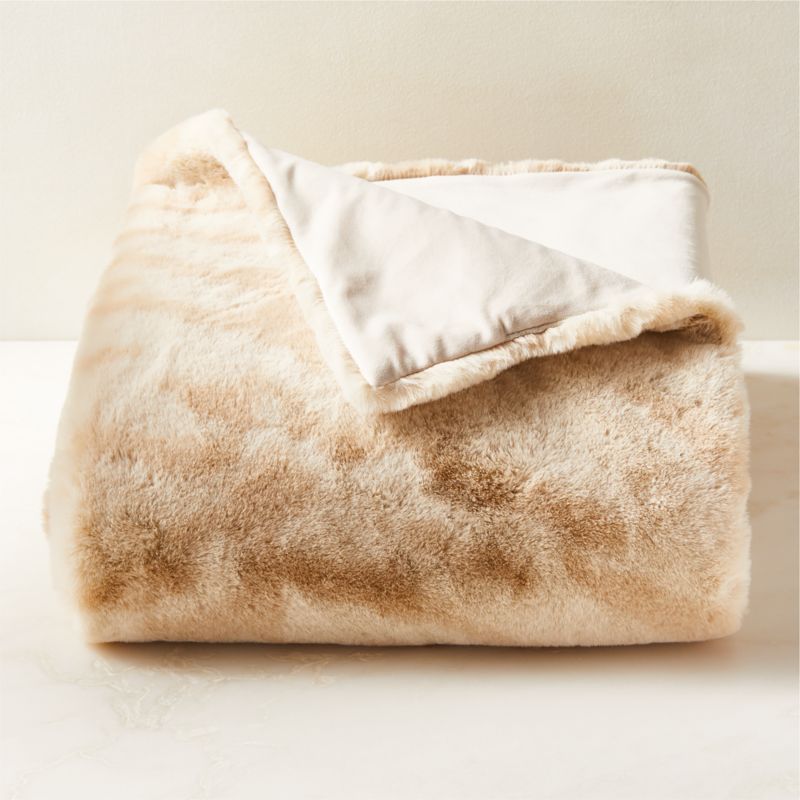 Sorrell Warm White TigerPrint Faux Fur Throw Blanket CB2 Canada